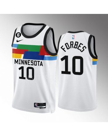 Bryn Forbes 10 Minnesota Timberwolves City Edition White Men Jersey 2022-23 Swingman