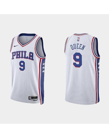 Philadelphia 76ers Trevelin Queen 9 2022-23 Association Edition White Men Jersey Swingman