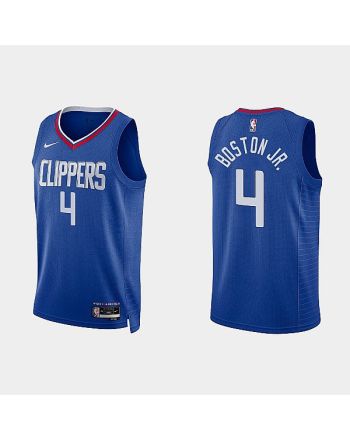 Los Angeles Clippers 4 Brandon Boston Jr. 2022-23 Icon Edition Blue Men Jersey