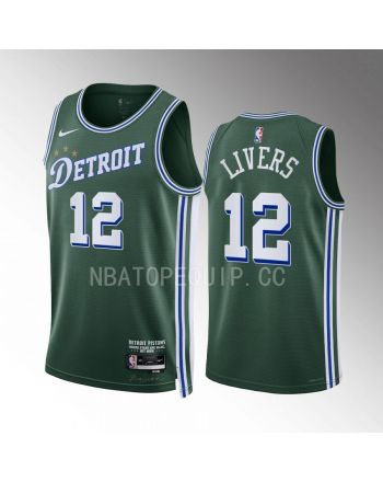 Isaiah Livers 12 2022-23 Detroit Pistons Green City Edition Jersey Swingman