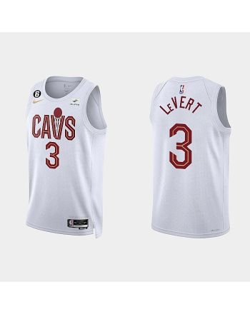 Gold is Back Cleveland Cavaliers 3 Caris LeVert 2022-23 Association Edition White Men Jersey