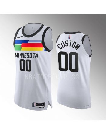 Minnesota Timberwolves Custom 00 White Jersey 2022-23 City Edition