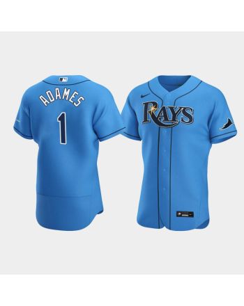 Men's Tampa Bay Rays 1 Willy Adames Light Blue Alternate Jersey Jersey