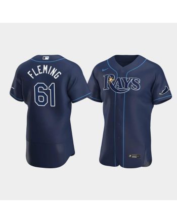 Men's Tampa Bay Rays 61 Josh Fleming Navy Alternate Jersey Jersey