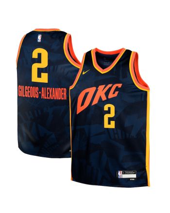 Shai Gilgeous-Alexander 2 Oklahoma City Thunder 2023/24 City Edition Swingman YOUTH Jersey - Navy