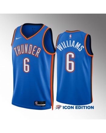 Oklahoma City Thunder Jaylin Williams 6 2022-23 Icon Edition Blue Men Jersey Swingman