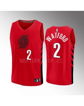 Portland Trail Blazers 2 Trendon Watford Statement Edition Men Jersey 2022-23 Fast Break Player Red