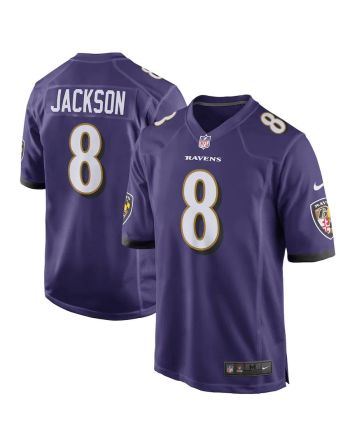 Lamar Jackson 8 Baltimore Ravens Game Player Jersey - Purple