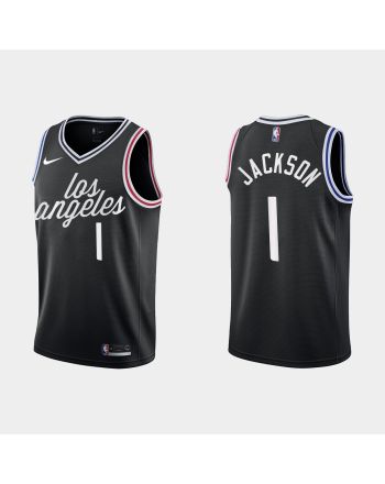 Los Angeles Clippers 1 Reggie Jackson 2022-23 City Edition Black Men Jersey