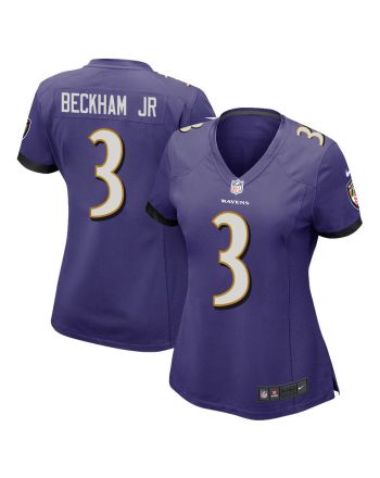 Odell Beckham Jr. 3 Baltimore Ravens Game Women Jersey - Purple