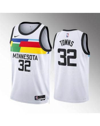 Karl-Anthony Towns 32 Minnesota Timberwolves City Edition White Jersey 2022-23 Swingman