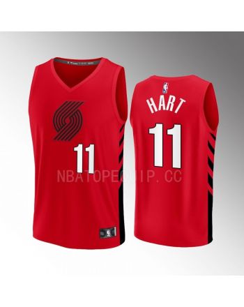 Portland Trail Blazers 11 Josh Hart Statement Edition Men Jersey 2022-23 Fast Break Player Red