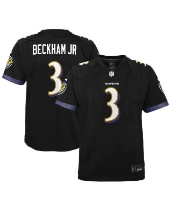 Odell Beckham Jr. 3 Baltimore Ravens Youth Alternate Game Jersey - Black