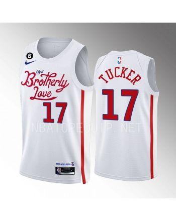 P.J. Tucker 17 2022-23 Philadelphia 76ers White City Edition Men Jersey Swingman