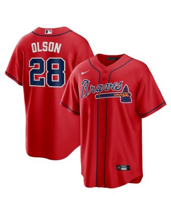 Matt Olson 28 Atlanta Braves Alternate Player Men Jersey - Red