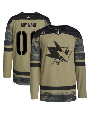 San Jose Sharks Military Appreciation Team Custom Practice Jersey - Camo