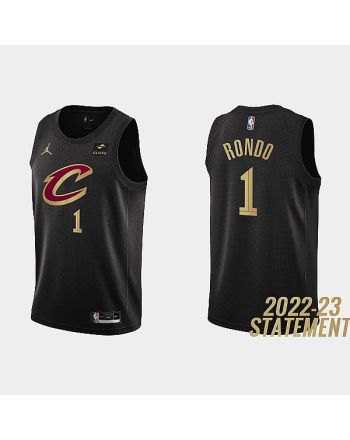 Cleveland Cavaliers 1 Rajon Rondo 2022-23 Statement Edition Black Men Jersey