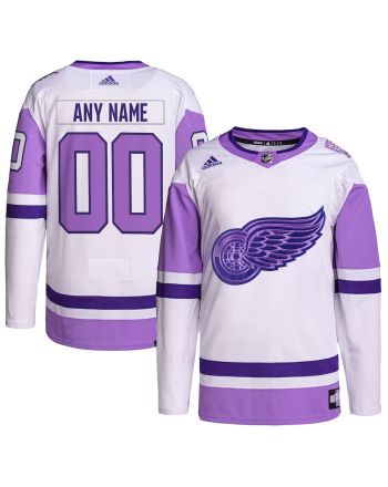 Detroit Red Wings Hockey Fights Cancer Primegreen Custom Men Jersey - White/Purple