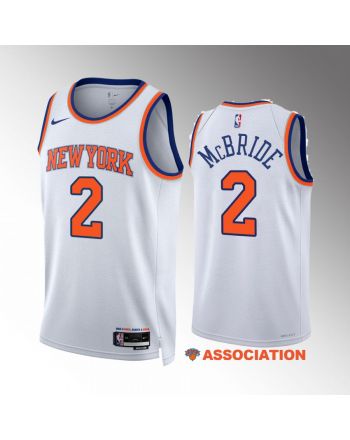 Miles McBride 2 New York Knicks White Jersey 2022-23 Association Edition Swingman