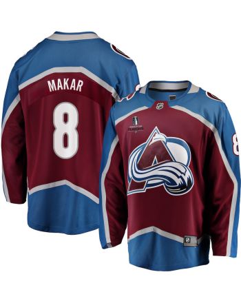 Cale Makar 8 Colorado Avalanche Stanley Cup 2023 Playoffs Patch Home Breakaway Men Jersey - Burgundy