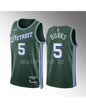 Alec Burks 5 2022-23 Detroit Pistons Green City Edition Jersey Swingman