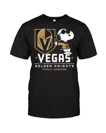 Vegas Golden Knights Totally Awesome Snoopy T-Shirt - Black