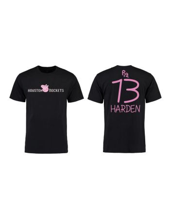 James Harden 13 Houston Rockets Pig Print T-Shirt - Black