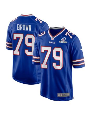 Spencer Brown 79 Buffalo Bills 2023 Playoffs Patch Game Men Jersey - Royal