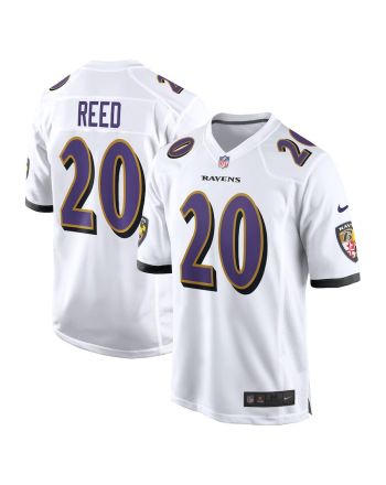 Ed Reed 20 Baltimore Ravens Men Retired Game Jersey - White