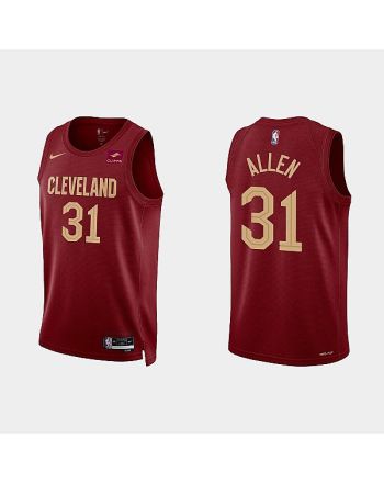 Cleveland Cavaliers 31 Jarrett Allen 2022-23 Icon Edition Wine Men Jersey