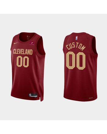 Gold is Back Cleveland Cavaliers 00 Custom 2022-23 Icon Edition Wine Men Jersey