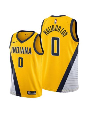 Tyrese Haliburton 0 Indiana Pacers 2022 Statement Edition Gold Jersey - Men Jersey