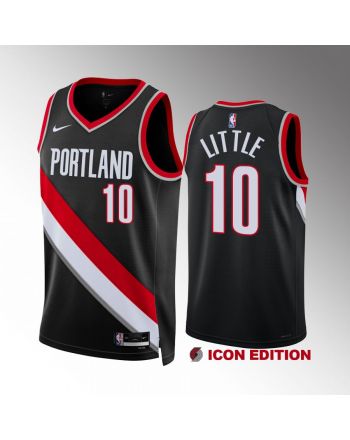 Nassir Little 10 Portland Trail Blazers 2022-23 Icon Edition Black Jersey