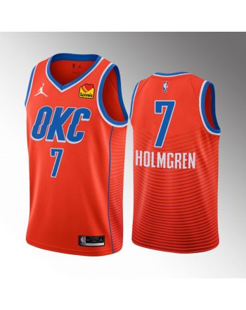 Oklahoma City Thunder Chet Holmgren 7 2022-23 Statement Edition Orange Jersey Swingman