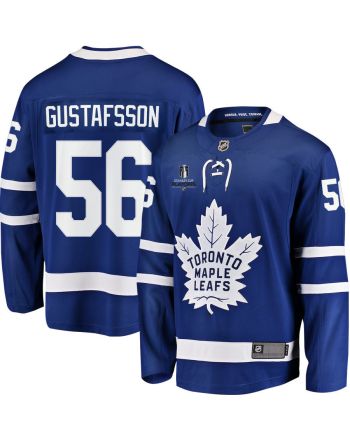 Erik Gustafsson 56 Toronto Maple Leafs Stanley Cup 2023 Playoffs Patch Home Breakaway Men Jersey - Blue