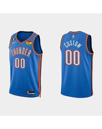 Oklahoma City Thunder 00 Custom 2022-23 Icon Edition White Men Jersey