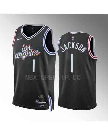 Los Angeles Clippers Reggie Jackson 1 2022-23 City Edition Black Jersey Swingman