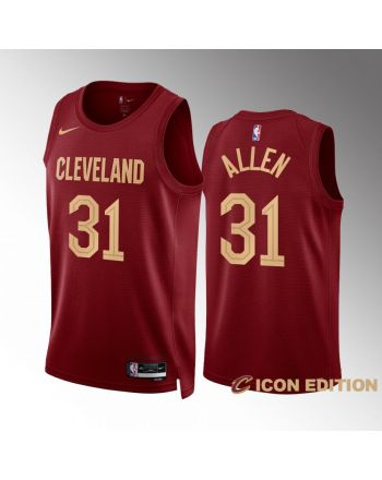 Cleveland Cavaliers Jarrett Allen 31 2022-23 Icon Edition Wine Jersey Swingman