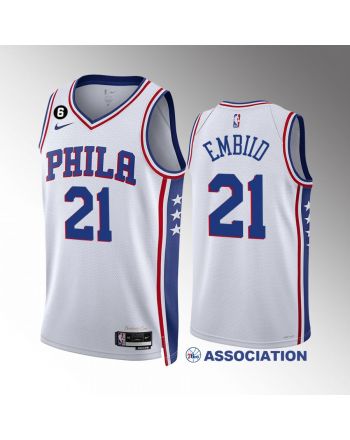 Joel Embiid 21 Philadelphia 76ers White Jersey 2022-23 Association Edition Swingman