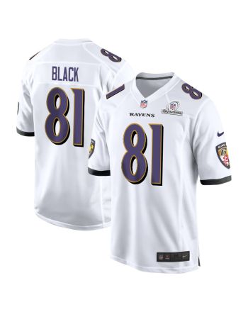 Tarik Black 81 Baltimore Ravens 2024 Divisional Patch Game Men Jersey - White