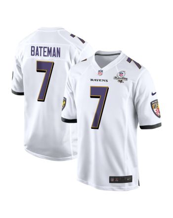 Rashod Bateman 7 Baltimore Ravens 2023 Playoffs Patch Game Men Jersey - White