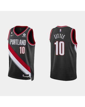 Portland Trail Blazers 10 Nassir Little 2022-23 Icon Edition Black Men Jersey