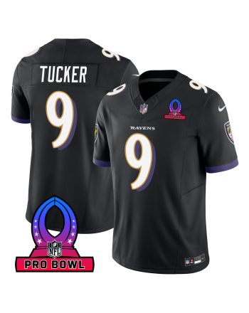 Justin Tucker 9 Baltimore Ravens 2024 Pro Bowl Patch Game Men Jersey - Black