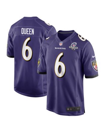 Patrick Queen 6 Baltimore Ravens 2023 Playoffs Patch Game Men Jersey - Purple