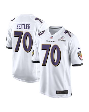 Kevin Zeitler 70 Baltimore Ravens 2024 Divisional Patch Game Men Jersey - White