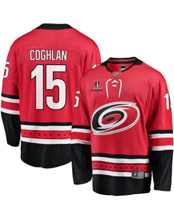 Dylan Coghlan 15 Carolina Hurricanes Stanley Cup 2023 Playoffs Patch Home Breakaway Men Jersey - Red