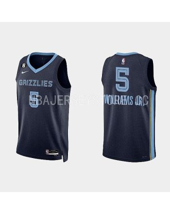 Memphis Grizzlies 5 Vince Williams Jr. 2022-23 Icon Edition Navy Men Jersey