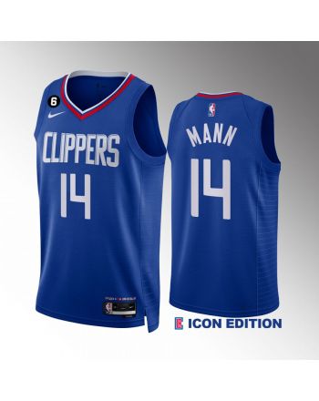 Terance Mann 14 LA Clippers Royal Icon Edition Jersey 2022-23 NO.6 Patch