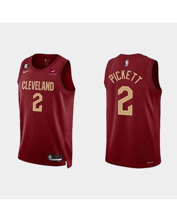 Cleveland Cavaliers 2 Jamorko Pickett Icon Edition Wine Men Jersey 2022-23