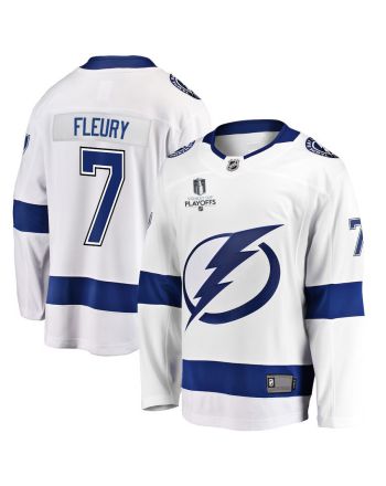 Haydn Fleury 7 Tampa Bay Lightning Stanley Cup 2023 Playoffs Patch Away Breakaway Men Jersey - White